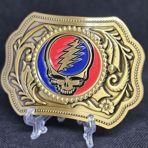 Grateful Dead  "U.S. Blues" Stealie Steal Your Face 13 Point Bolt Belt Buckle